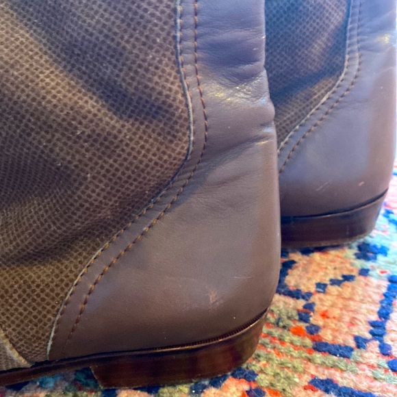 Bottega Veneta Chocolate Brown Suede and Leather Tall Boots - Picture 5 of 10